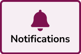 A bell over the word "Notifications"